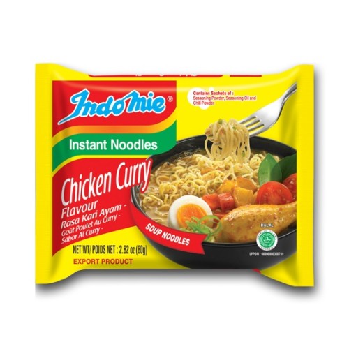 Kiirnuudlid kanaliha ja karri maitsega, kesk.teravus (Indomie, Chicken Curry flavour) Kiirnuudlid kanaliha ja karri maitsega, kesk.teravus (Indomie, Chicken Curry flavour)