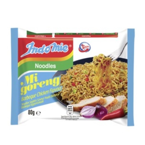 Kiirnuudlid BBQ kanaliha maitsega, keskmine teravus (Indomie, BBQ Chicken) Kiirnuudlid BBQ kanaliha maitsega, keskmine teravus (Indomie, BBQ Chicken)