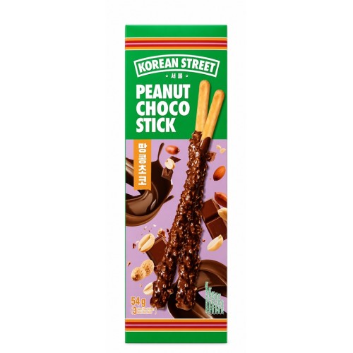 Печенье-палочки, с какао-глазурью и жареным арахисом (Korean Street Peanut Choco Stick) Печенье-палочки, с какао-глазурью и жареным арахисом (Korean Street Peanut Choco Stick)