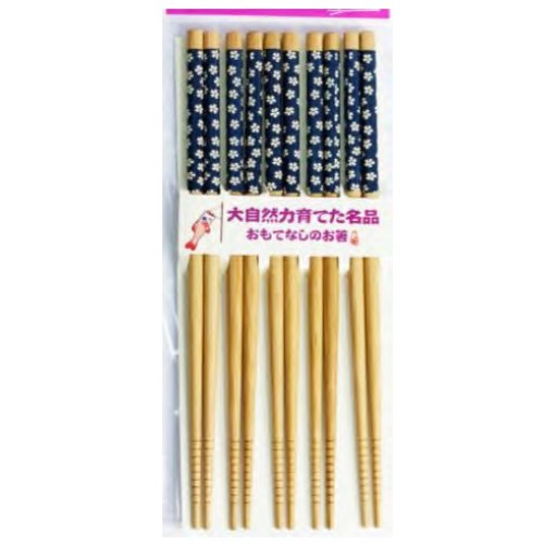 Chopsticks flowers blue (5 pair - set)