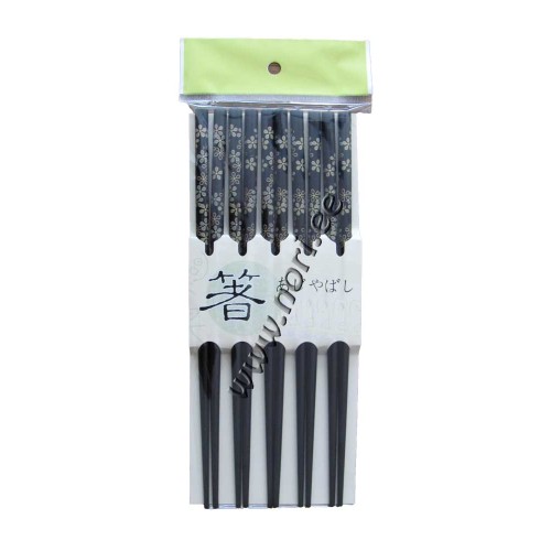 Chopsticks black - sakura (5 pair - set)