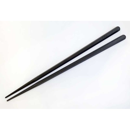 Chopsticks plastic, black, hexagon (1 pair)