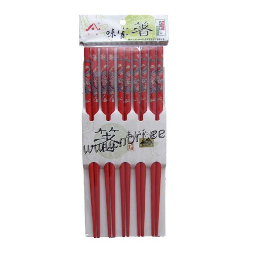 Chopsticks red-blue (5 pair - set)